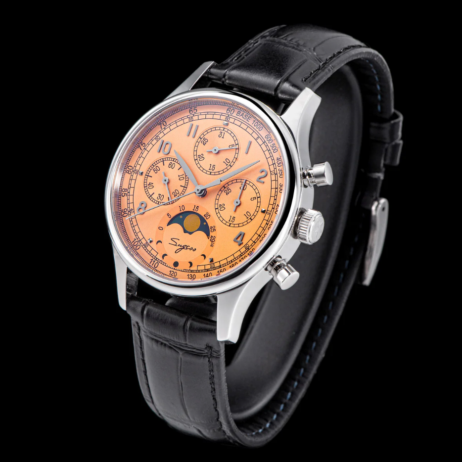 MoonPhase Master S389-2 Salmon Dial Swan Neck Regulator