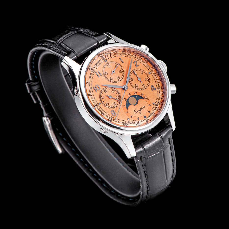 MoonPhase Master S389-2 Salmon Dial Swan Neck Regulator