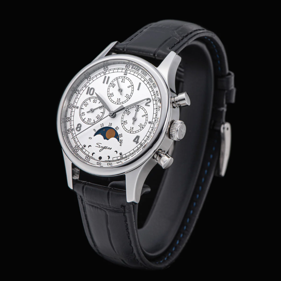 MoonPhase Master S389-2 White Dial Swan Neck Regulator