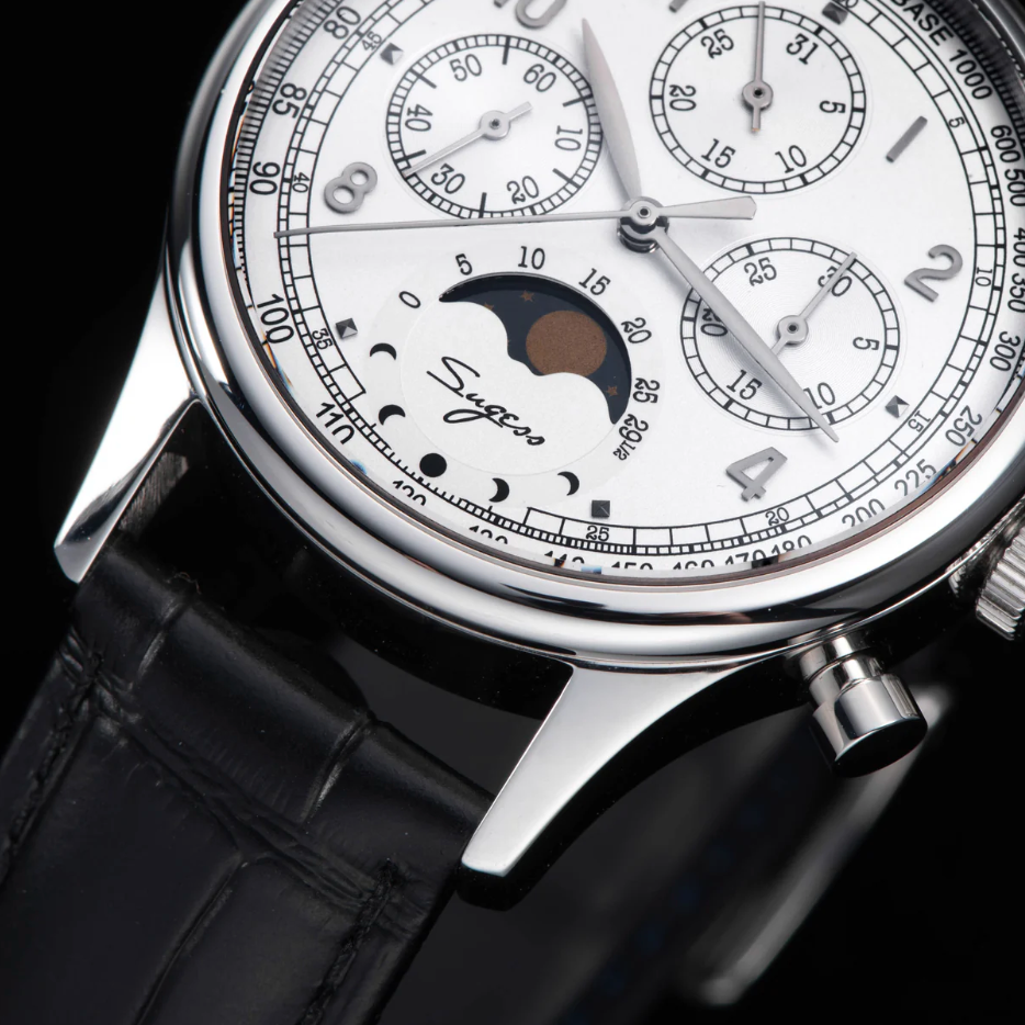 MoonPhase Master S389-2 White Dial Swan Neck Regulator