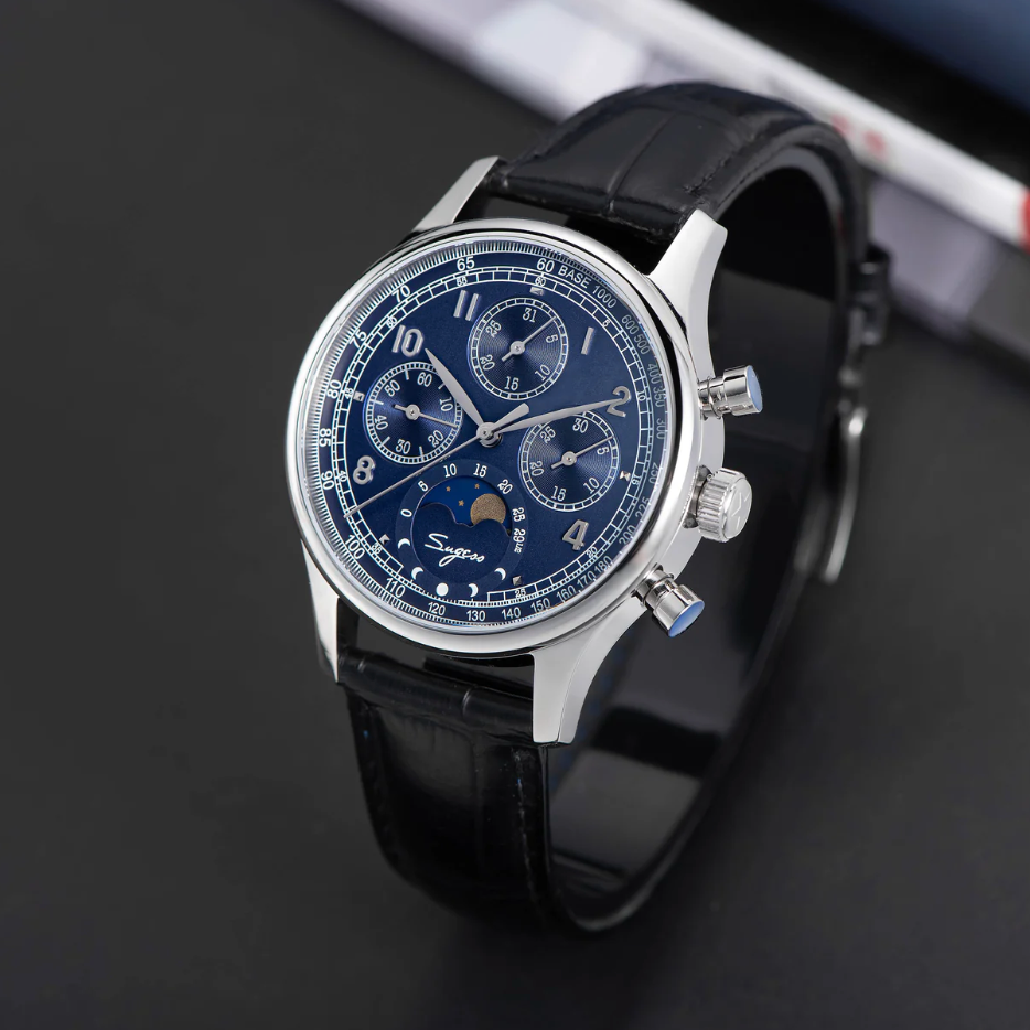 MoonPhase Master S389-2 Deep Blue Swan Neck Regulator