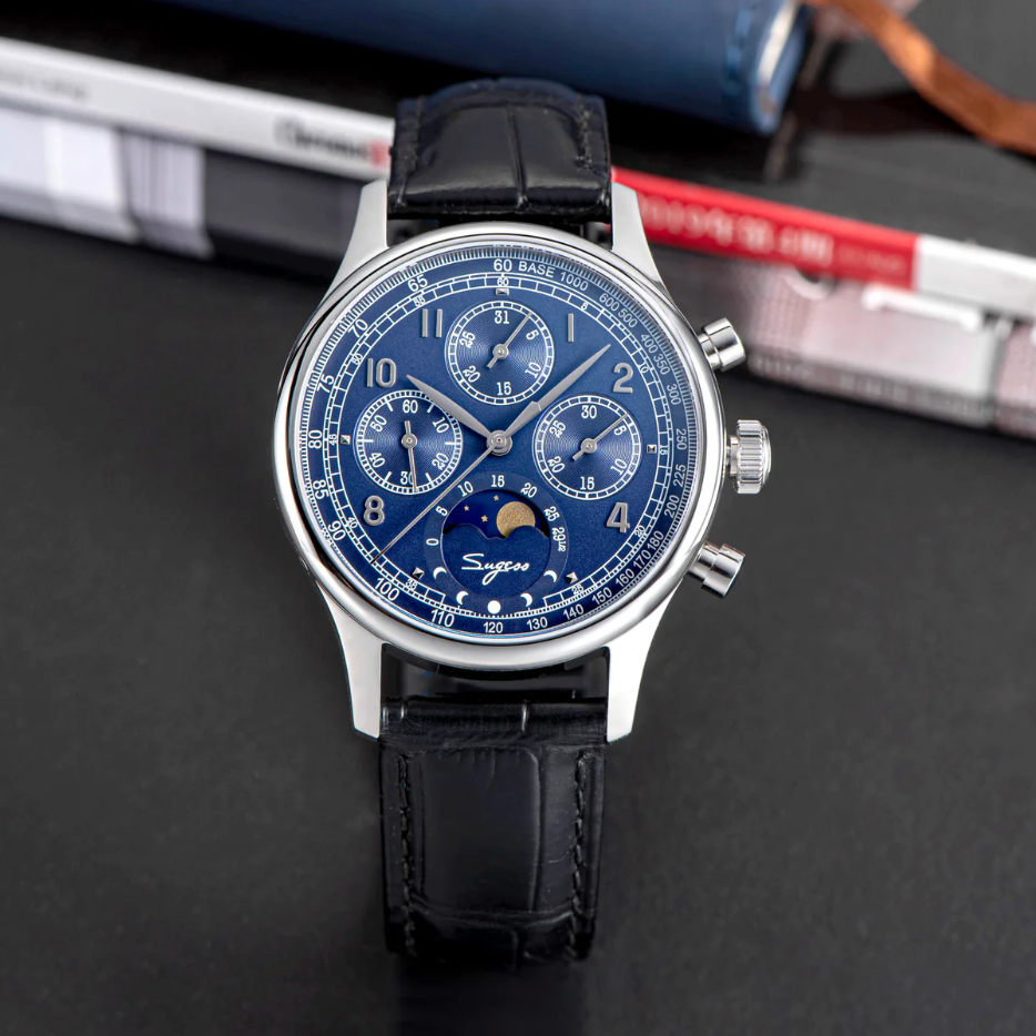 MoonPhase Master S389-2 Deep Blue Swan Neck Regulator