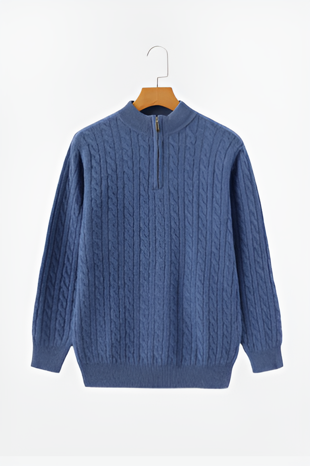 Pure Cashmere Woven Half Zip