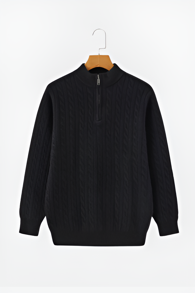 Pure Cashmere Woven Half Zip