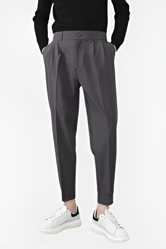 High-Waisted Tapered Trousers