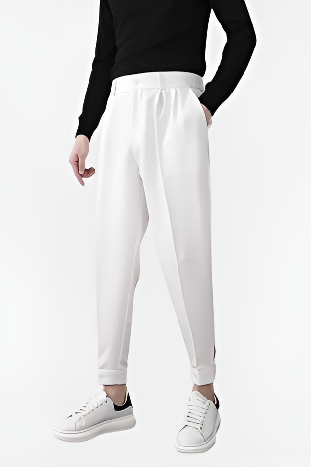 High-Waisted Tapered Trousers