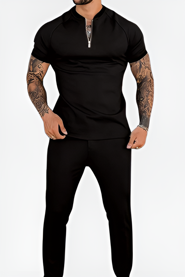 Newbury Zipped Polo & Trousers Slim Fit